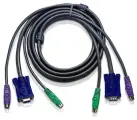 Кабель KVM ATEN 2L-1001P/C 2xPS/2M+VGA15M-> 2xPS/2M+VGA15F 1.8m