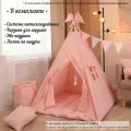 Вигвам Палатка детская игровая, домик для детей, подушка, кемпинговая лампа