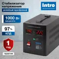 Стабилизатор напряжения 220в Intro П-1000 однофазный релейный переносной напольный для газового котла 1000ВА, 140-260В