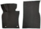 Коврики ЕВА для Toyota Camry XV70 (2017-2022) / Тойота Камри XV70 / Черные соты / Серебристый кант / Комплект 2 шт.