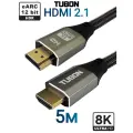 Кабель TUBON HDMI - HDMI 2.1 8K 60Hz, 4k 120Hz, HDR, eARC, Нейлоновая оплетка HH01 5м