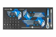 HOEGERT TECHNIK Набор шестигранных ключей, трещетка 1/4 53 шт, ложемент eva HT7G153
