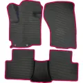 ЭВА коврики для Mitsubishi Outlander XL (2006-2012), Черные соты с бордовым кантом, Комплект 5 шт