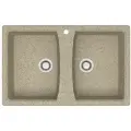 Кухонная мойка Azario Elmas 1 чаша, прямоугольная, песочный цвет, из искусственного мрамора, врезная установка
