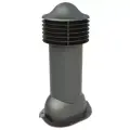Вентиляционная труба для металлочерепицы Viotto диаметр 110 мм, высота 550 мм, утепленная, серый графит RAL 7024 07.506.01.01.06.100.7024