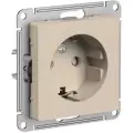 Розетка электрическая Systeme Electric Atlas Design с заземлением и с защитными шторками, 16А Песочный ATN001245 - 2 шт.