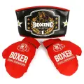 Боксерский набор 'BOXING CHAMPION', перчатки и пояс, красный/черный, Velcro