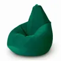 Кресло мешок MyPuff, бескаркасное кресло, пуфик мешок, размер XХL, мебельный велюр, темный изумруд