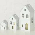 Набор подсвечников-домиков Valence 13-35 см белый, 3 шт, Boltze, 2026247