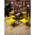 Стул садовый KAI из пластика, комплект из 8 штук, желтый