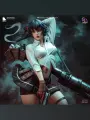 Фигурка героя Lady (Devil May Cry 3). Не окрашена 18см. Bulkamancer Sculpts