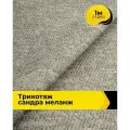Ткань тянущаяся трикотажная для шитья одежды и рукоделия, отрез 1 м*150 см, цвет серый