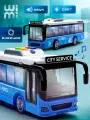 Большой городской автобус WiMi, инерционная машина с открывающимися дверьми, коллекционная модель 1:16