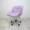 Стул мастера со спинкой, Ракушка, большой, FitBest, экокожа, хром, колеса, сиреневый
