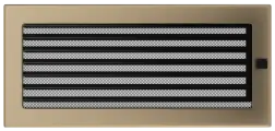 Решетка Kratki 17х37 гальванизированная золото, вентиляционная, с жалюзи