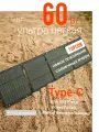 Солнечная панель туристическая 60Вт TypeC портативная складная батарея быстрая зарядка телефона, ноутбука, макбук, rs500, r600, ctechi 12В крокодилы