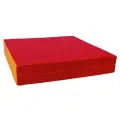 Мат спортивный KMSsport №10, 150х100х10, 2 секции складной красный жёлтый
