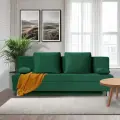 Раскладной диван кровать Токио, механизм еврокнижка, 190х73х73 см, зеленый, прямой диванчик с ящиком для хранения