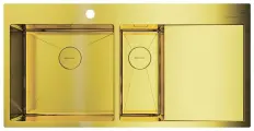 Кухонная мойка OMOIKIRI Akisame 100-2-LG-L 100х51см нерж. сталь/светлое золото