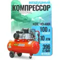 Компрессор воздушный масляный HDC HD-A101 (396 л/мин, 10 атм, ременной, ресив. 100 л, 220 В, 2.20 кВт)