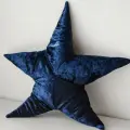 Подушка декоративная звезда из бархата, ручной работы, синий