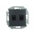 Компьютерная двойная розетка Simon RJ45 кат.5e AMP, графит 1591552-038