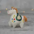 Елочная игрушка Коник с рыжей гривой , ручная роспись, фарфор, Фарфоровая Мануфактура