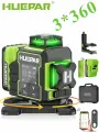 Самовыравнивающийся лазерный уровень Huepar W03CG, зеленый луч, 3 плоскости, 12 лучей