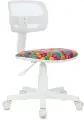 Бюрократ Кресло детское Бюрократ CH-W299 белый TW-15 мультиколор сиденье алфавит, сетка/ткань, крестов. пластик, пластик белый