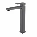 Высокий смеситель для раковины ванной комнаты KERN 1555 оружейная сталь