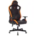 Кресло геймерское Knight OUTRIDER черный/оранжевый ромбик эко. кожа с подголов. крестовина металл