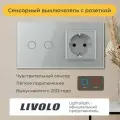 Двухклавишный сенсорный выключатель Livolo с розеткой