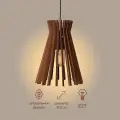 Подвесная потолочная деревянная люстра светильник