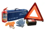 Автомобильный набор PLUS, без логотипа (сумка синяя, аптечка, огнетушитель, знак, перчатки, трос 5 т ARBORI AFEKBLUEPLUSN4
