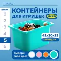 Контейнер для игрушек c крышкой IKEA труфаст, 42x30x23 см, бирюзовый