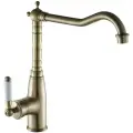 Смеситель для кухни OUTE T10713BQ высота 313 мм бронза, излив поворотный радиус поворота 360 градусов, крепление на гайке.