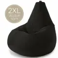 Кресло мешок Laavi Home кресло груша, размер ХXL, мебельный велюр, черный