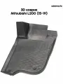 Водительский 3D коврик Adamauto в салон на Mitsubishi L200 5 поколение (2015-2019)