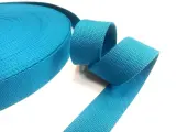 Стропа-лента ременная 38 мм, хлопок искусственный толщ. 2 мм, 45 метров, морская волна