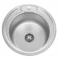 Мойка раковина для кухни круглая врезная из нержавеющей стали 49 см. SINKLIGHT N 490 0.8/180 1D декор