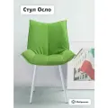 Фабрикант стулья для кухни осло 1 шт, велюр антикоготь, травяной, белые ножки