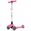 Премиальный детский самокат Plank Cyber, подсветка в 3 колесах, ножной тормоз, розовый