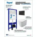Инсталляция с унитазом комплект 5 в 1 Teymi унитаз подвесной безободковый торнадо Helmi Vortex кнопка черная T70736