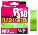 Плетеный шнур SEAGUAR R18 SEABASS Flash Green PE Х8 150m #1.5 (27lb/12.25кг/0.205mm)