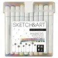 Набор маркеров двус. СКЕТЧ-МАРКЕРЫSKETCH&ART мега,60ЦВ. пласт. пенал,22-0080