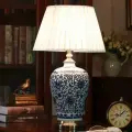 Настольная лампа в китайском стиле из голубого и белого фарфора, 58*33CM