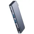 Хаб Baseus Harmonica Five-in-one HUB Adapter Grey (CAHUB-K0G)