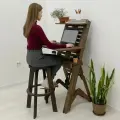 Письменный стол трансформер и барный стул, комплект