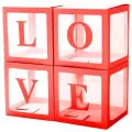 Коробка для шаров Страна Карнавалия Love 30*30*30 см, красный, 4 шт.