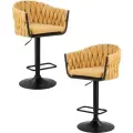 Набор 2 шт. Стул барный DOBRIN LEON, LM-9690, жёлтая ткань (LAR 275-8)